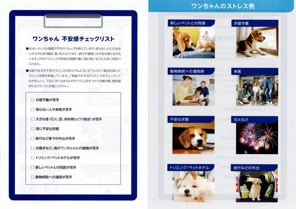 ワンちゃん不安度チェックリスト｜犬がストレスを感じやすい場面をまとめたチェックシート