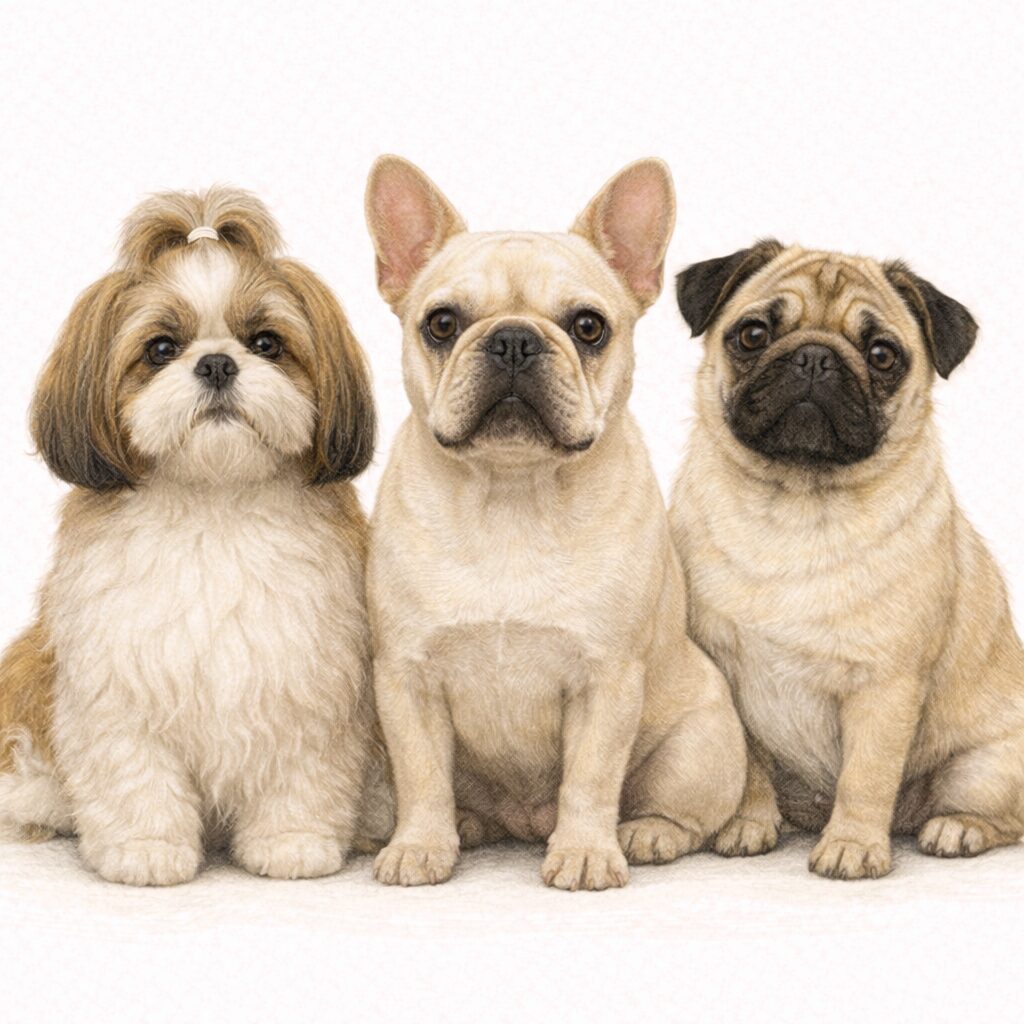 犬の角膜炎になりやすい犬種|シーズー・フレンチブルドッグ・パグ