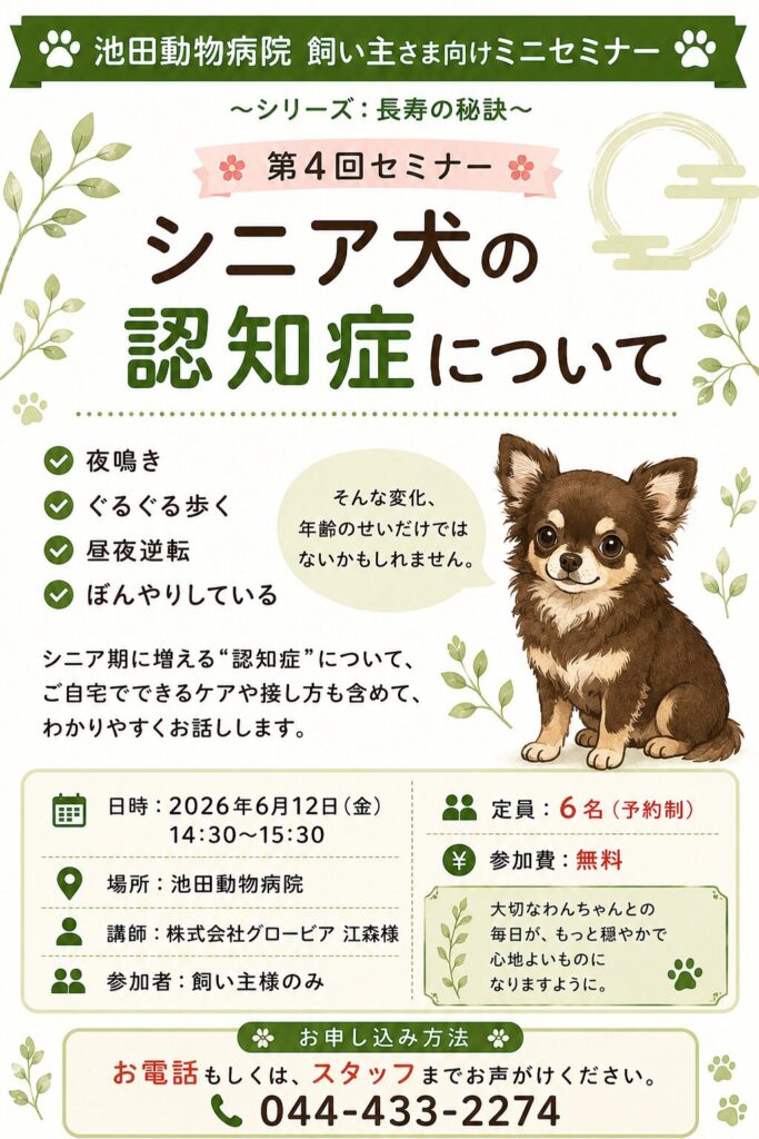 院内セミナー｜シニアケア・認知症について院内ポスター
